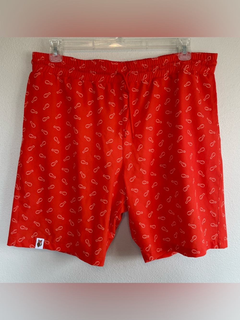 Hooters Men's Chicken Wing Swim Trunks - Elastic Waist Pockets XL